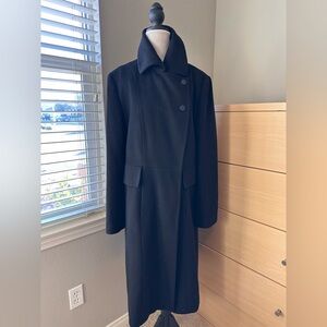 Black wool/poly blend coat